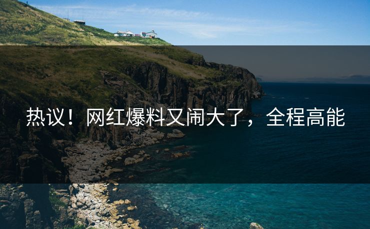 热议！网红爆料又闹大了，全程高能