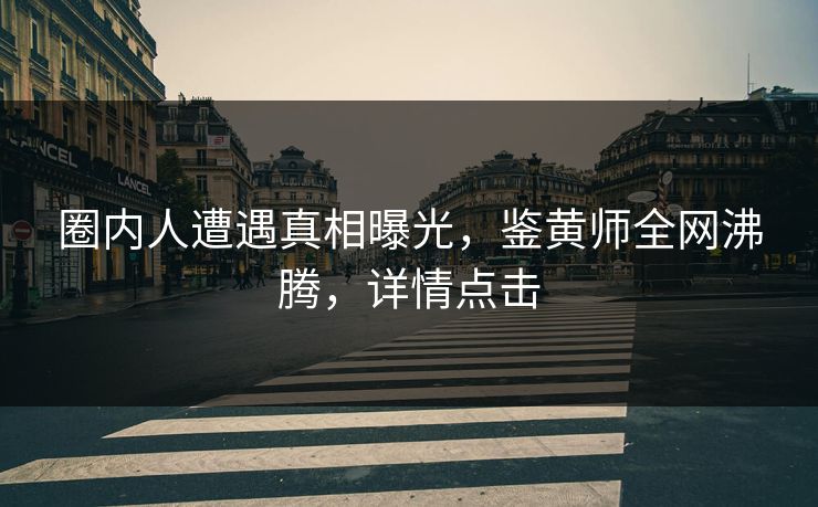 圈内人遭遇真相曝光，鉴黄师全网沸腾，详情点击