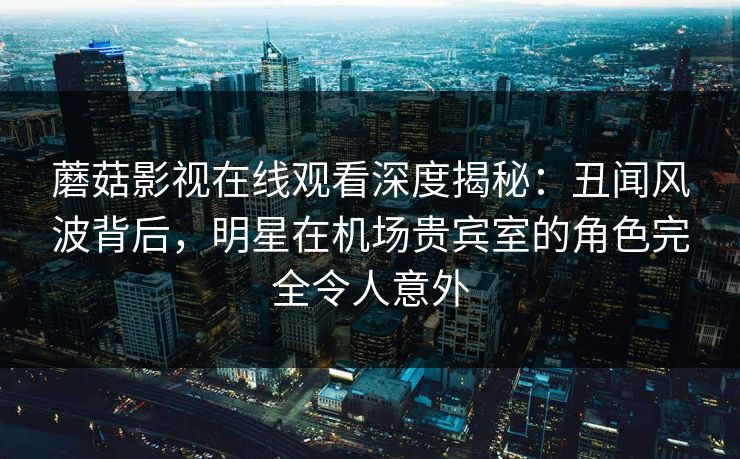 蘑菇影视在线观看深度揭秘:丑闻风波背后,明星在机场贵宾室的角色完全令人意外 蘑菇影视在线观看深度揭秘:丑闻风波背后,明星在机场贵宾室的角色完全令人意外